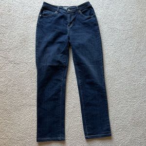 Chicos Platinum Womens Skinny Straight Jeans Size 00 S Blue Medium Wash Stretch